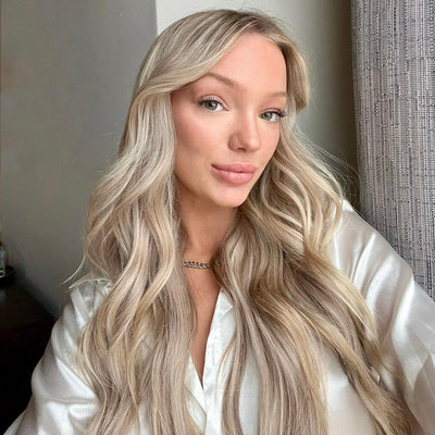 Volume Creamy Beige Blonde Highlight Hair Extensions