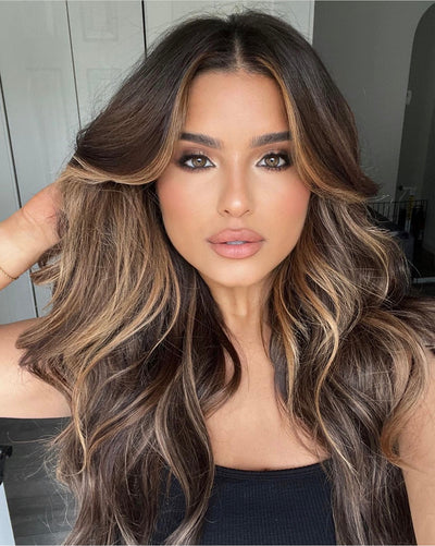 Volume Medium Golden Highlight Hair Extensions