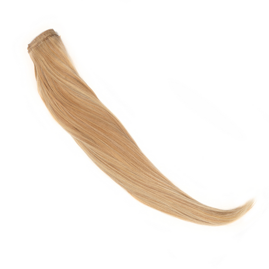 A radiant golden blonde, infused with a blend of light blonde highlights for an authentically natural appearance. This shade epitomizes the essence of a true yellow blonde, capturing the luminous, carefree glow of sunlit strands.