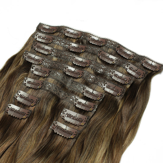 Clip-In Light Brown Balayage Hair Extensions