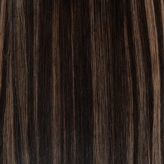 A base of deep brown meets ash highlights, enhanced by medium brown lowlights for depth. Shining naturally, it's for those with ash-touched hair. A cooler, ashier sibling to our Brown Caramel Highlight.