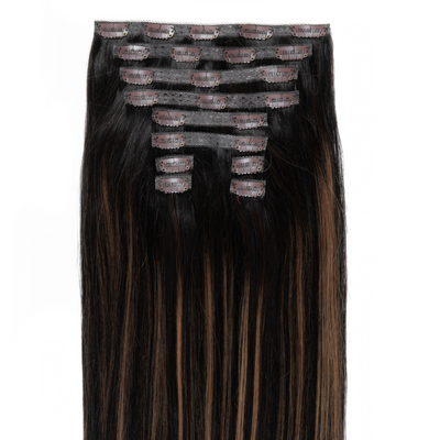 Clip-In Chocolate Brown Highlight Hair Extensions - hover image