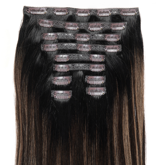 Clip-In Brown Ash Highlight Hair Extensions- Image #4