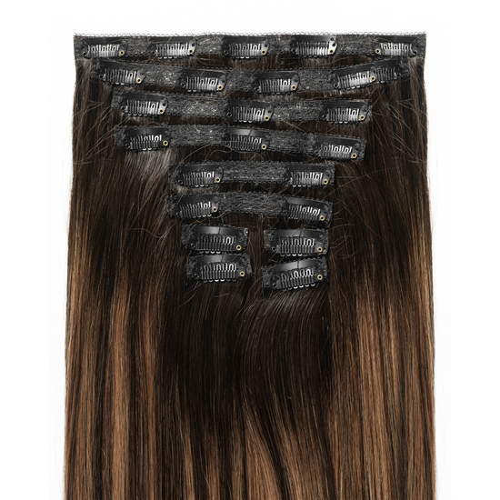 Dark Ash Highlight Hair Extensions- Image #3