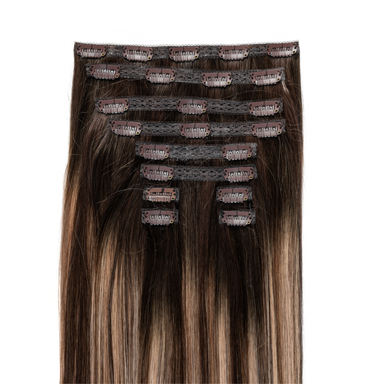 Buy online Clip In Honey Highlight Blend Hair Extensions for the best price in Atelier Extensions online shop
