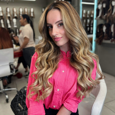 Clip-In Sand Blonde Balayage Hair Extensions - hover image