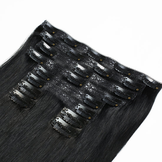 Clip-In Jet Black Hair Extensions